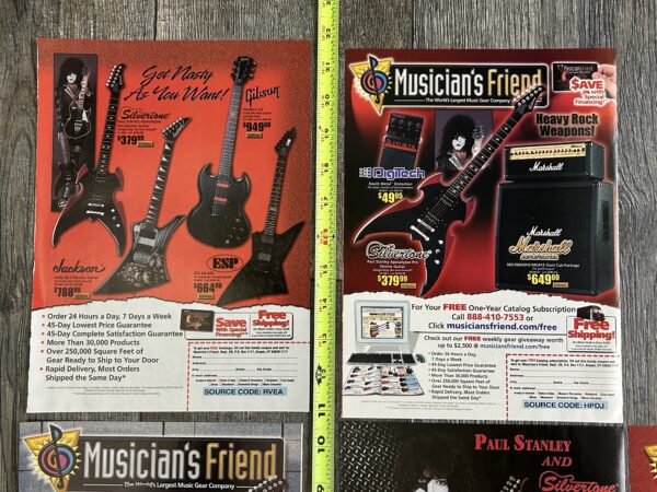 KISS Ad Advert PAUL STANLEY Silvertone Guitar Apocalypse 4pc Lot Vintage Kiss - Image 4