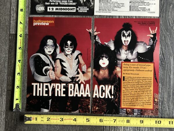 KISS Ad Advert Dodger Stadium Concert Psycho Circus Fox TV 3pc Lot Vintage Kiss - Image 2