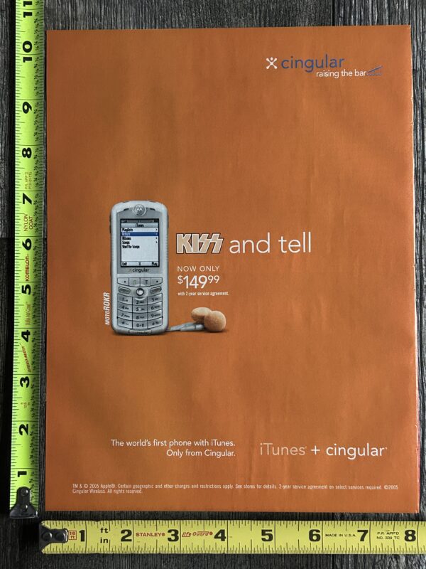 KISS Ad Advert Cingular Mobile Phone 2005 Kiss And Tell iTunes Vintage Kiss