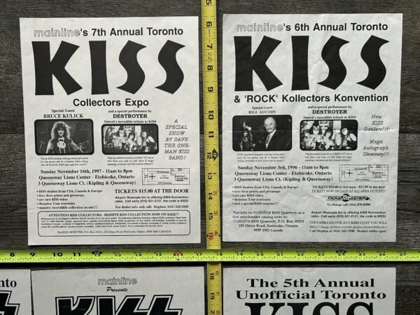 KISS Ad Flyer Toronto Kiss Convention Expo 5pc Lot 1993-1997 Vintage Kiss Aucoin - Image 5