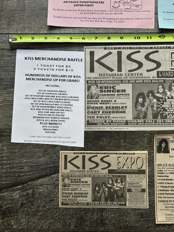 KISS Ad Flyer NY Kiss Expo Convention 22pc Lot NJ 1988-2006 Vintage Kiss Aucoin - Image 2