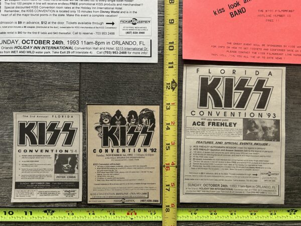 KISS Ad Flyer Florida Kiss Expo Convention 7pc Lot 1992-1998 Vintage Kiss Ace - Image 2