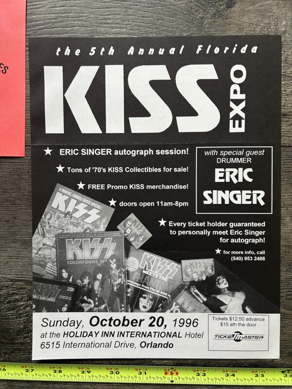 KISS Ad Flyer Florida Kiss Expo Convention 7pc Lot 1992-1998 Vintage Kiss Ace - Image 4