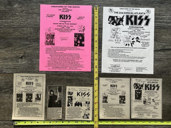 KISS Ad Flyer Atlanta Kiss Expo Convention 7pc Lot 1994 1995 1999 Vintage Kiss