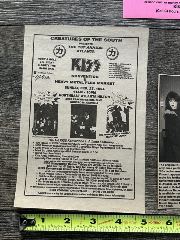 KISS Ad Flyer Atlanta Kiss Expo Convention 7pc Lot 1994 1995 1999 Vintage Kiss - Image 2