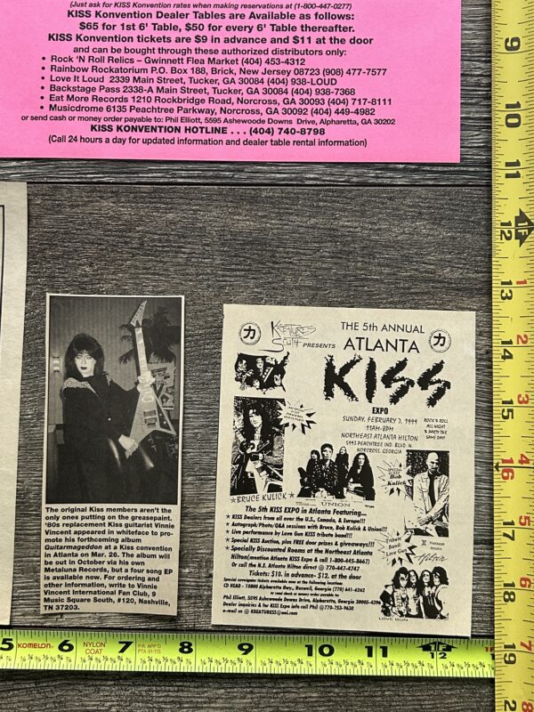 KISS Ad Flyer Atlanta Kiss Expo Convention 7pc Lot 1994 1995 1999 Vintage Kiss - Image 3