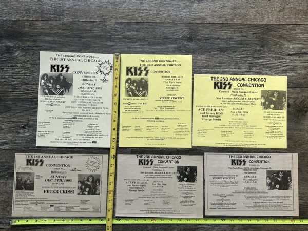 KISS Ad Flyer Chicago Kiss Expo Convention 6pc Lot 1993 1994 1995 Vintage Kiss