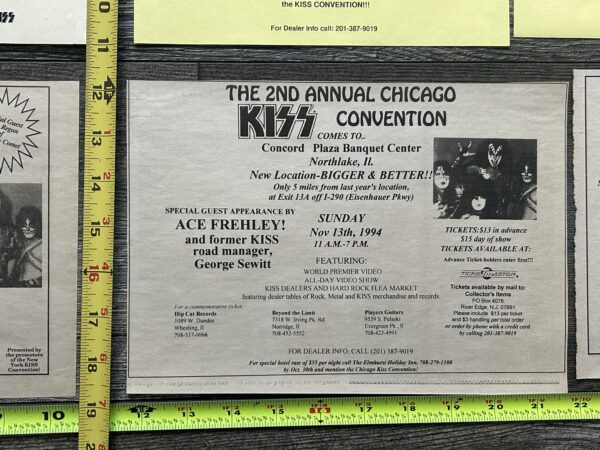 KISS Ad Flyer Chicago Kiss Expo Convention 6pc Lot 1993 1994 1995 Vintage Kiss - Image 3