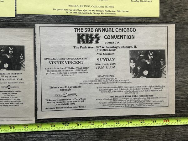 KISS Ad Flyer Chicago Kiss Expo Convention 6pc Lot 1993 1994 1995 Vintage Kiss - Image 4