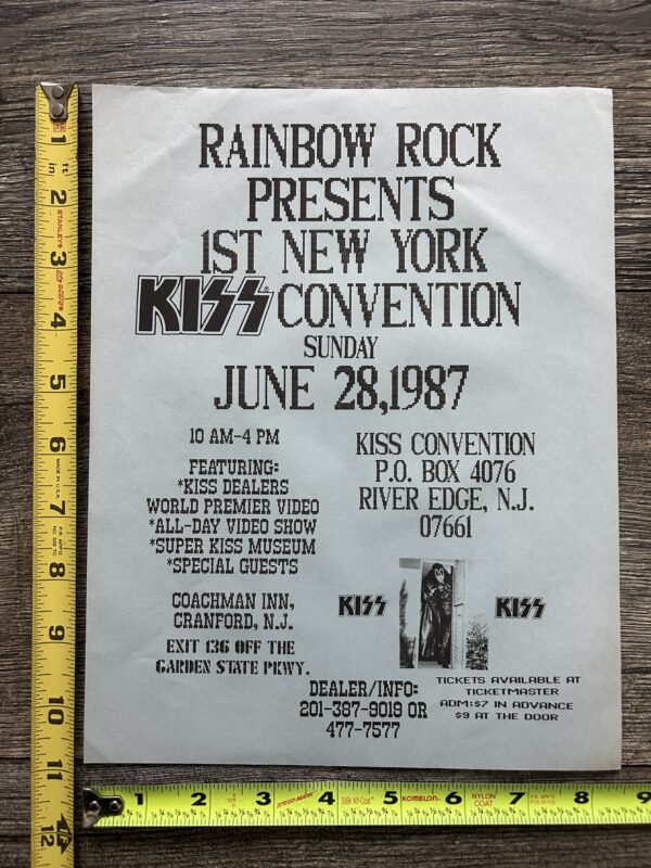 KISS Ad Flyer 1st New York Kiss Convention Expo 1987 New Jersey Vintage Kiss