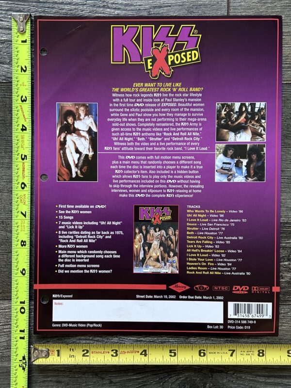 KISS Ad Advert Kiss Exposed DVD Release Order Promo Sheet USA 2002 Vintage Kiss