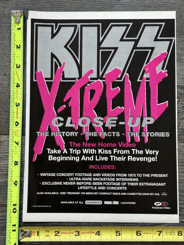 KISS Ad Advert X-Treme Close-Up VHS Video Release 1992 Vintage Kiss Revenge