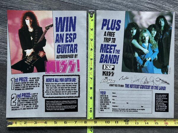 KISS Ad Advert BRUCE KULICK ESP Guitar Meet The Band Contest 1995 Vintage Kiss