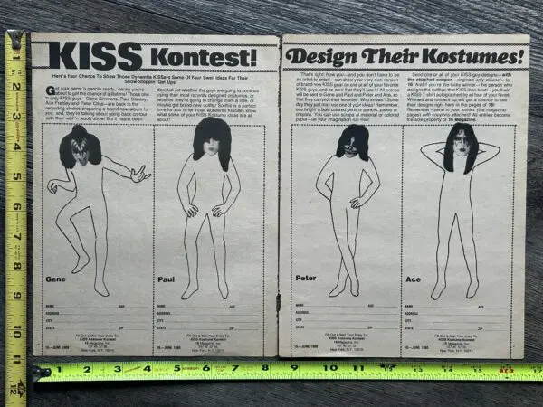 KISS Ad Advert Kiss Costume Design Contest 16 Magazine 1980 Vintage Kiss Aucoin