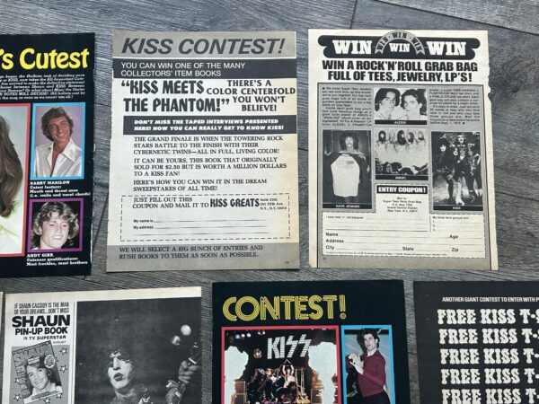 KISS Ad Advert 1977-1980 Merchandise Contests 13pc Lot Vintage Kiss Aucoin - Image 7