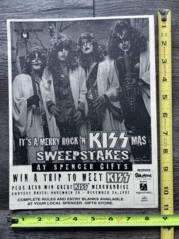 KISS Ad Advert Promo Flyer Spencer Gifts Kissmas Contest 1997 Vintage Kiss A