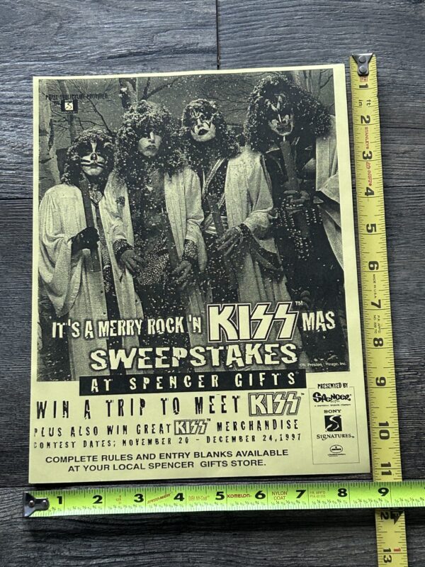 KISS Ad Advert Promo Flyer Spencer Gifts Kissmas Contest 1997 Vintage Kiss B