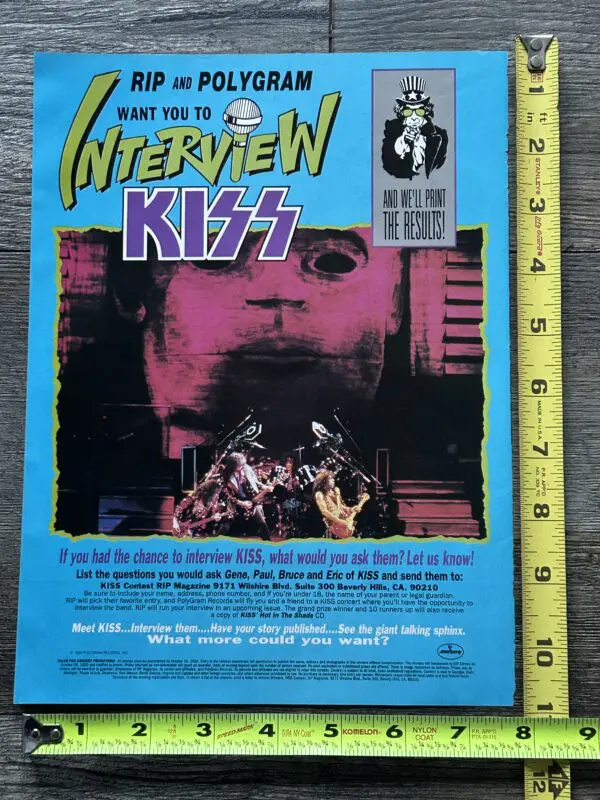 KISS Ad Advert Hot In The Shade Interview Kiss Contest RIP Magazine Vintage Kiss