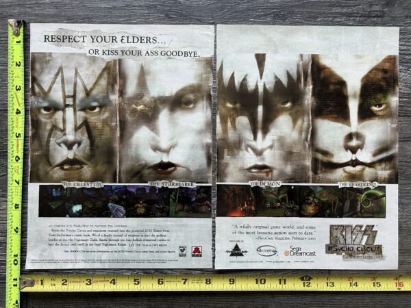 KISS Ad Advert Psycho Circus Nightmare Child Video Game McFarlane Vintage Kiss B