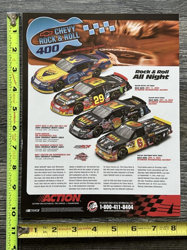 KISS Ad Advert Kiss Nascar Race Cars Goodwrench Chevy 400 Vintage Kiss 2004