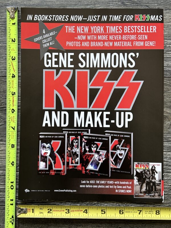 KISS Ad Advert GENE SIMMONS Kiss And Make-Up Book Set Vintage Kiss 2003