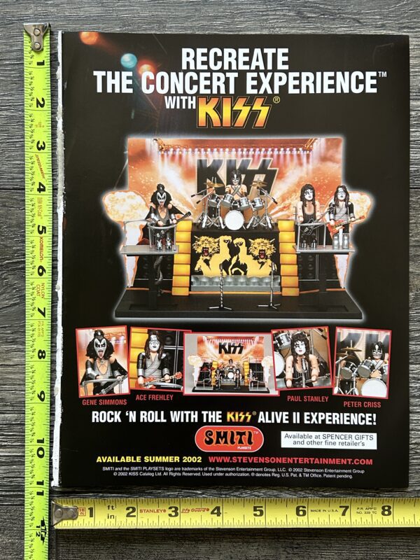 KISS Ad Advert Smiti Alive 2 Concert Stage Figure Playset Toy 2002 Vintage Kiss