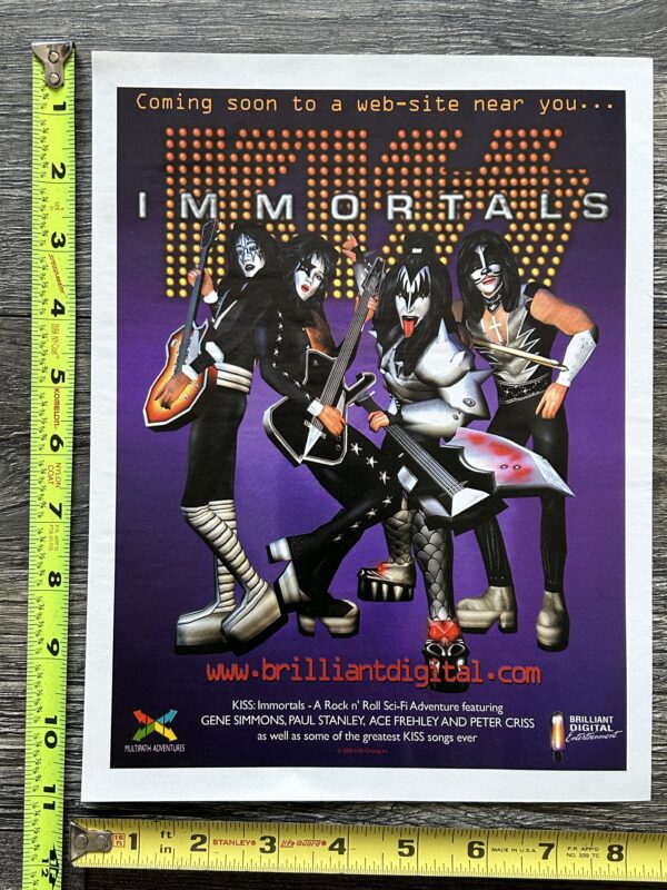 KISS Ad Advert Immortals Adventure Game 2000 Brilliant Digital Vintage Kiss