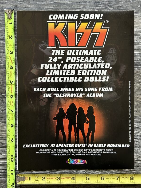 KISS Ad Advert Destroyer 24" Action Figures Dolls Art Asylum Teaser Vintage Kiss