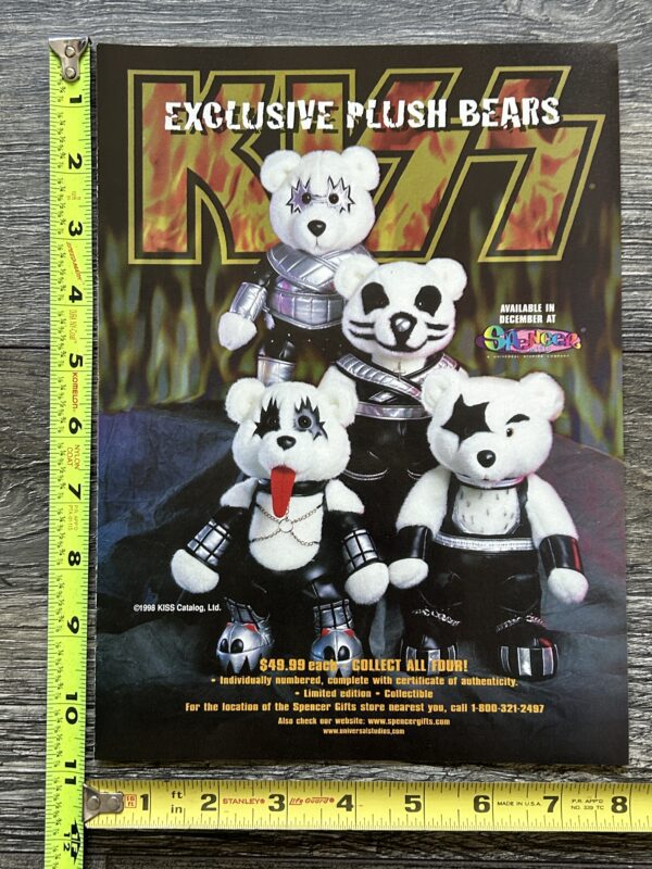 KISS Ad Advert Love Gun Bears Teaser December 1998 Spencer Gifts Vintage Kiss