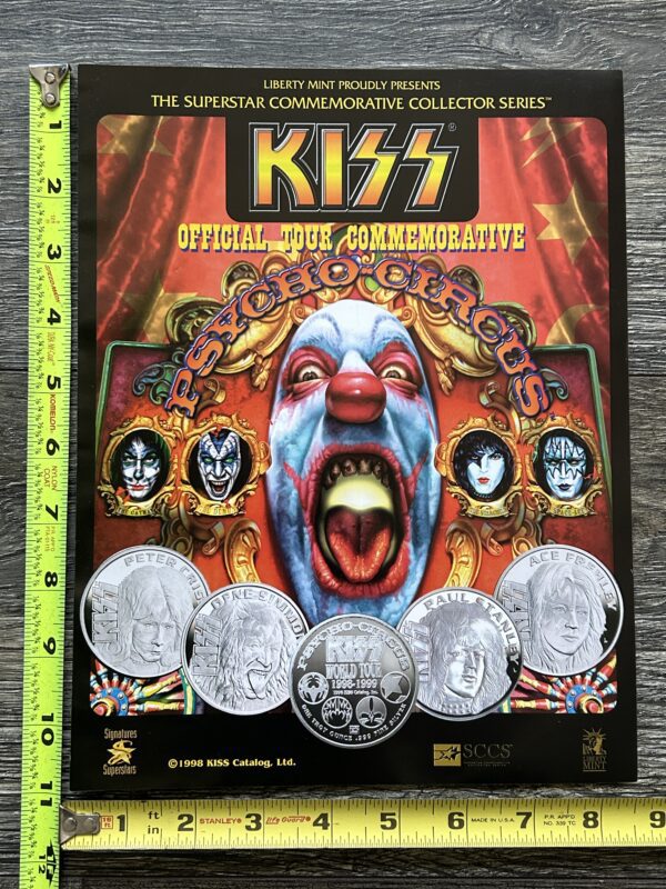 KISS Ad Advert Promo Flyer Psycho Circus Tour Coins Liberty Mint Vintage Kiss