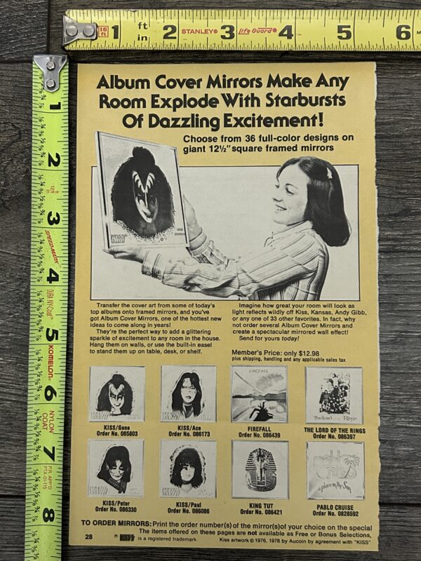 KISS Ad Advert 1978 Solo Albums Cover Mirrors Set Vintage Kiss Aucoin