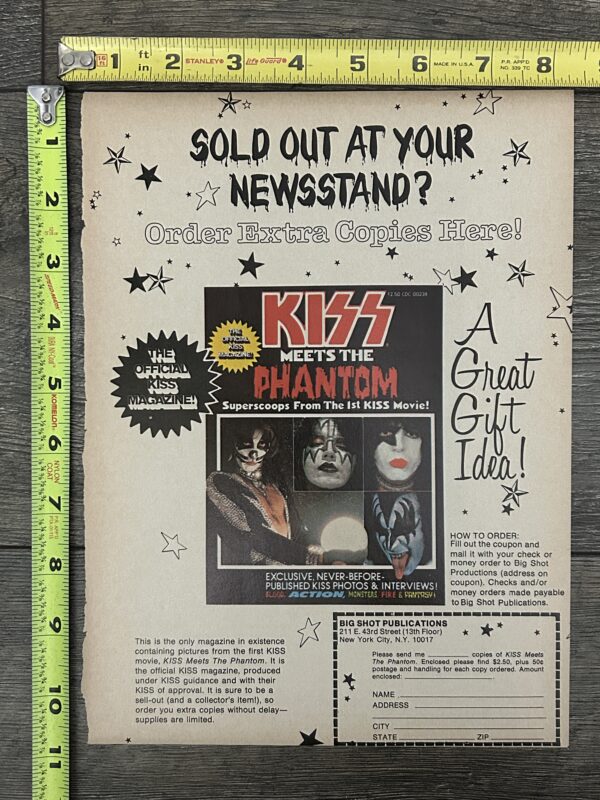 KISS Ad Advert Kiss Meets The Phantom Magazine 1978 Movie Vintage Kiss Aucoin C