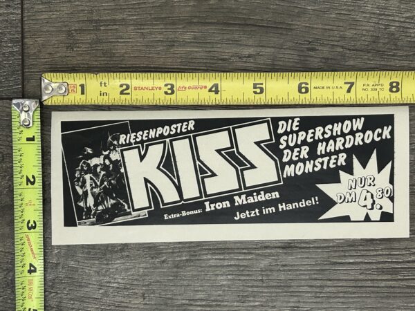 KISS Ad Advert 1980 Unmasked Tour Giant Poster Germany Vintage Kiss Aucoin