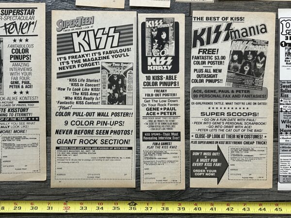 KISS Ad Advert Magazine 37pc Lot Collection 1976-1981 Vintage Kiss Aucoin - Image 5