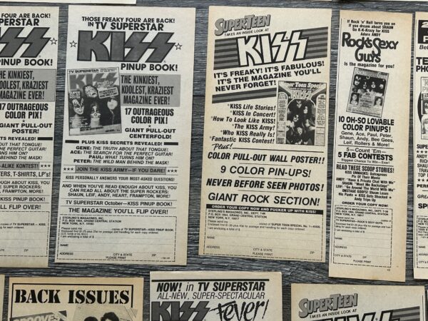 KISS Ad Advert Magazine 37pc Lot Collection 1976-1981 Vintage Kiss Aucoin - Image 9