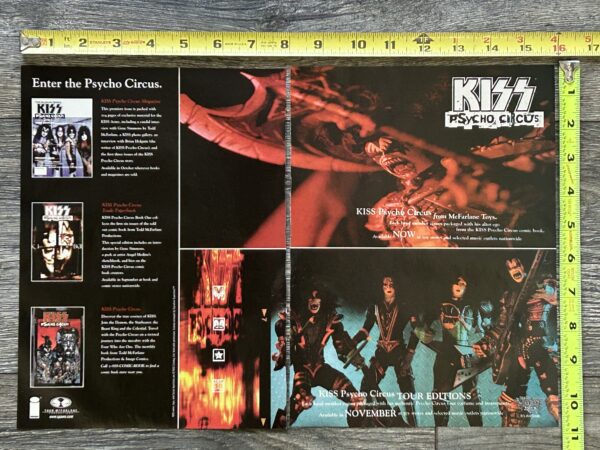 KISS Ad Advert Psycho Circus Action Figure Set McFarlane Toys 2pg Vintage Kiss