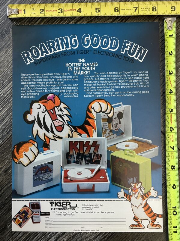 KISS Ad Advert Kiss Record Player Tiger Electronics 1979 Vintage Kiss Aucoin