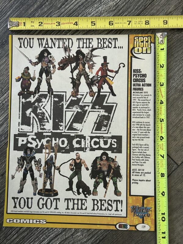 KISS Ad Advert Psycho Circus Action Figure Set McFarlane 1998 Vintage Kiss A