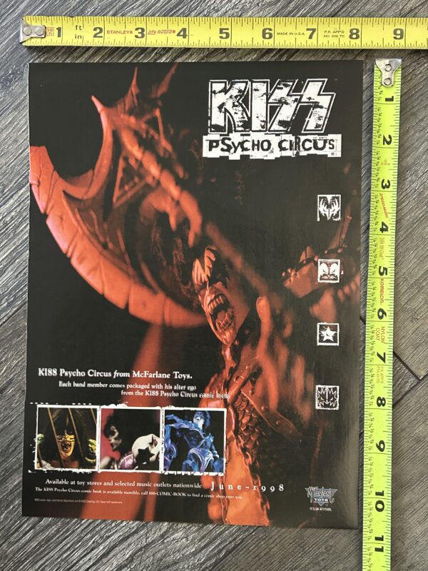 KISS Ad Advert Psycho Circus Action Figure Set McFarlane 1998 Vintage Kiss B