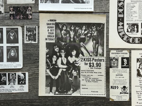 KISS Ad Advert Classic Posters 20pc Lot 1976 1977 1978 Vintage Kiss Aucoin - Image 6