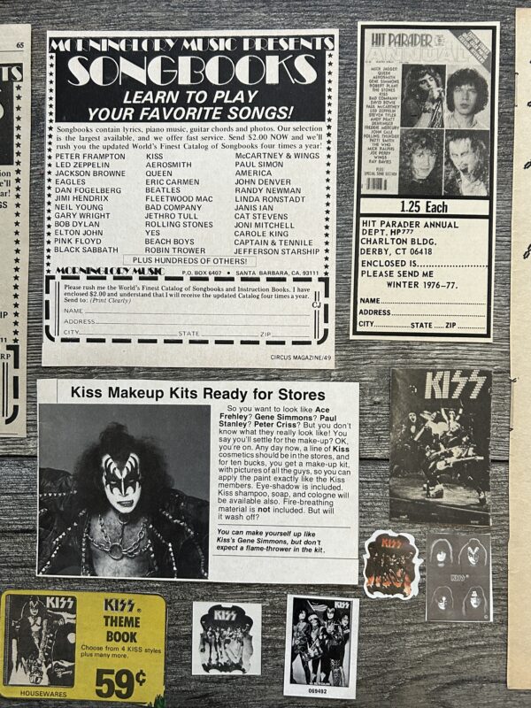 KISS Ad Advert Merchandise 30pc Lot 1976 1977 1978 1979 1980 Vintage Kiss Aucoin - Image 9