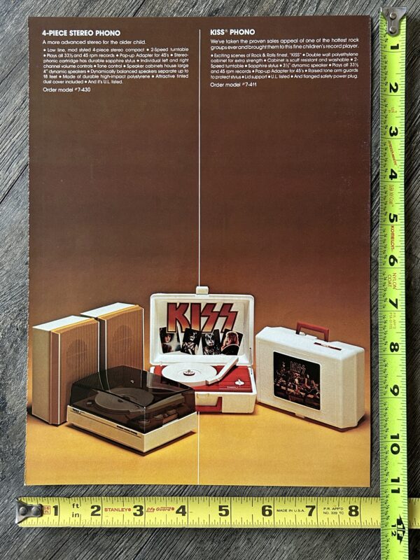 KISS Ad Advert Kiss Record Player Tiger Electronics 1978 Vintage Kiss Aucoin