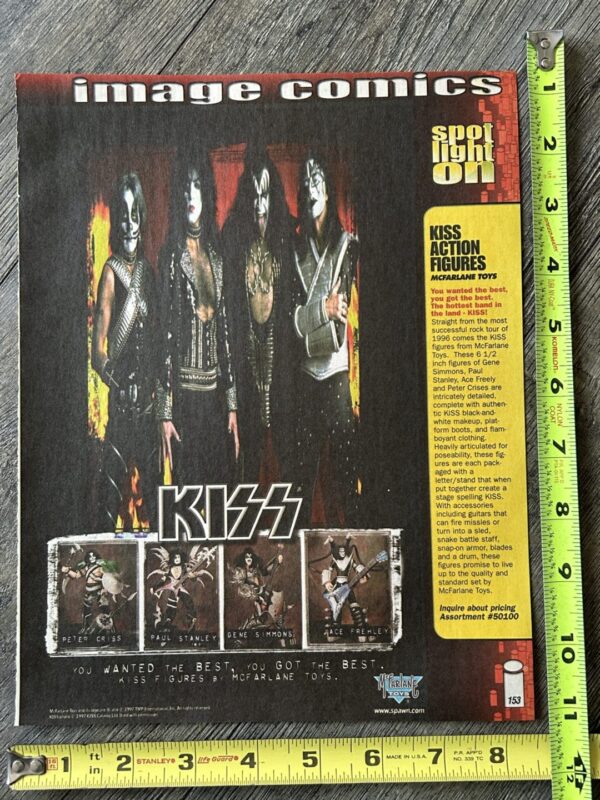 KISS Ad Advert Ultra Figure Set McFarlane Ace Black Rockets 1997 Vintage Kiss A