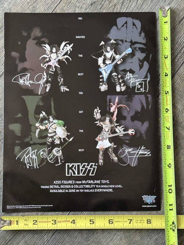 KISS Ad Advert Ultra Figure Set McFarlane Ace Black Rockets 1997 Vintage Kiss B