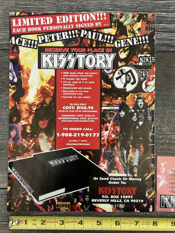 KISS Ad Advert Kisstory Book 3pc Lot Vintage Kiss Gene Ace Paul Peter Bruce Eric - Image 4