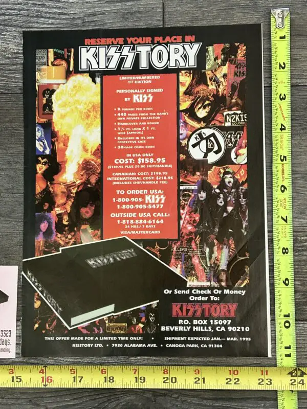 KISS Ad Advert Kisstory Book 3pc Lot Vintage Kiss Gene Ace Paul Peter Bruce Eric - Image 3