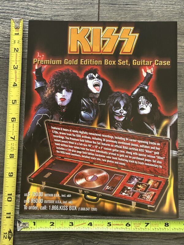 KISS Ad Advert Promo Flyer Box Set Premium Gold Edition Guitar Case Vintage Kiss