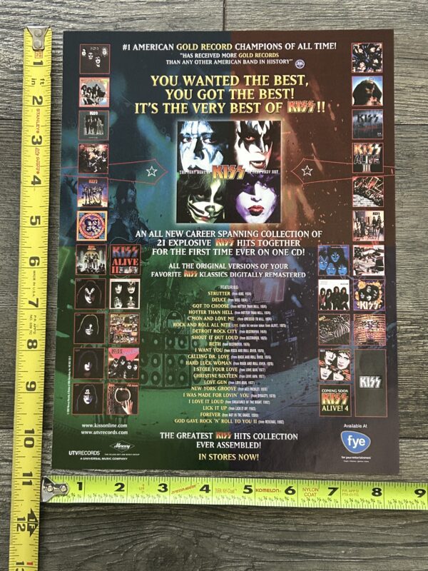 KISS Ad Advert The Very Best Of Kiss CD FYE 2002 Vintage Kiss Greatest Hits