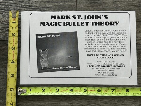 KISS Ad Advert Mark St. John Magic Bullet Theory Order Form Flyer Vintage Kiss