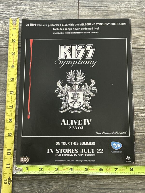 KISS Ad Advert Kiss Symphony Alive IV Concert Album 2003 FYE Vintage Kiss